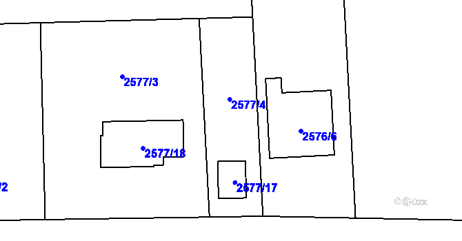 Parcela st. 2577/4 v KÚ Horní Těrlicko, Katastrální mapa