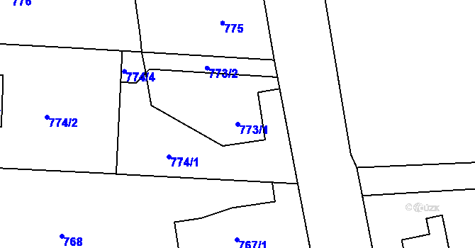 Parcela st. 773/1 v KÚ Horní Těrlicko, Katastrální mapa