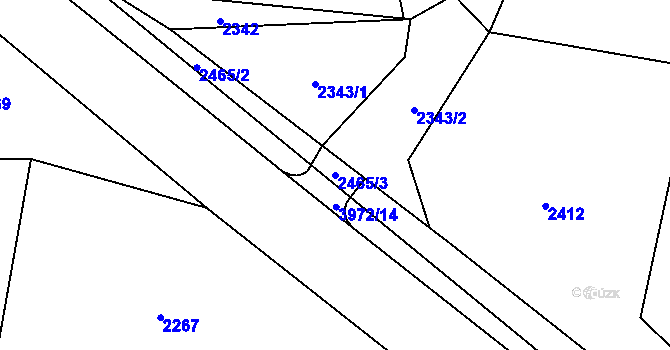 Parcela st. 2465/3 v KÚ Horní Těrlicko, Katastrální mapa