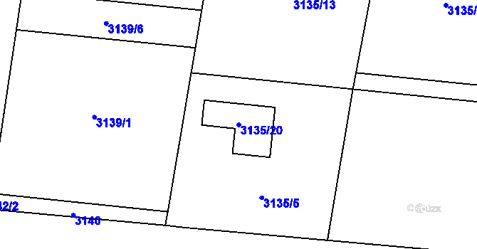 Parcela st. 3135/20 v KÚ Horní Těrlicko, Katastrální mapa
