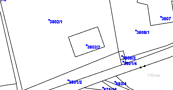 Parcela st. 3802/2 v KÚ Horní Těrlicko, Katastrální mapa