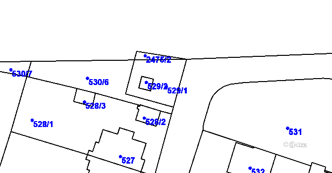 Parcela st. 529/1 v KÚ Horní Těrlicko, Katastrální mapa