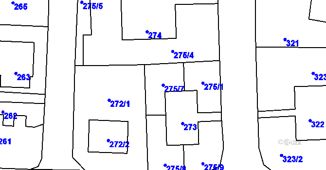 Parcela st. 275/7 v KÚ Horní Těrlicko, Katastrální mapa