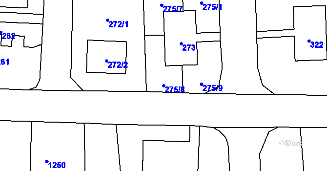 Parcela st. 275/8 v KÚ Horní Těrlicko, Katastrální mapa