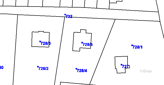 Parcela st. 728/5 v KÚ Horní Těrlicko, Katastrální mapa