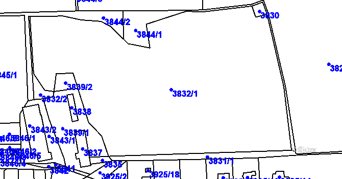 Parcela st. 3832/1 v KÚ Horní Těrlicko, Katastrální mapa