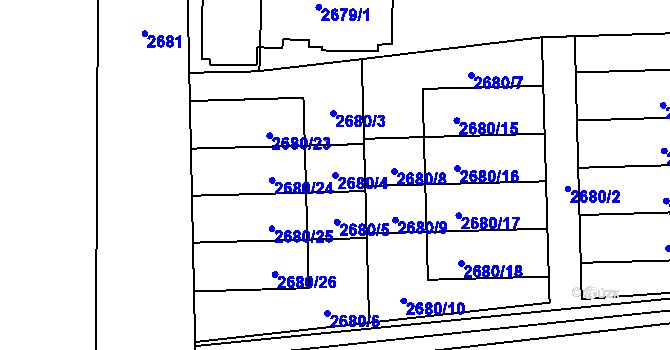 Parcela st. 2680/4 v KÚ Horní Těrlicko, Katastrální mapa