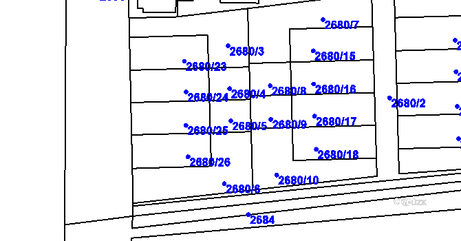 Parcela st. 2680/5 v KÚ Horní Těrlicko, Katastrální mapa