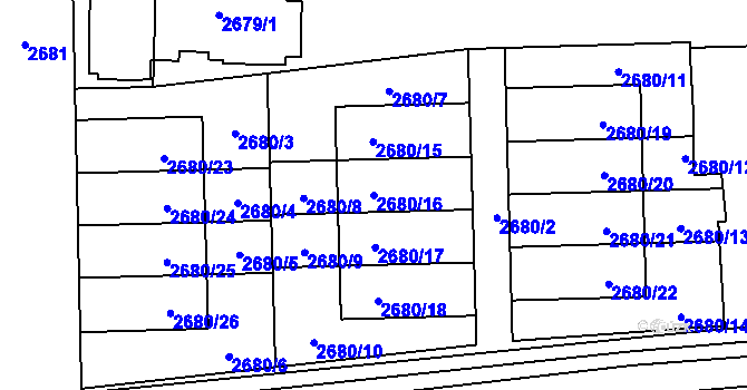 Parcela st. 2680/16 v KÚ Horní Těrlicko, Katastrální mapa