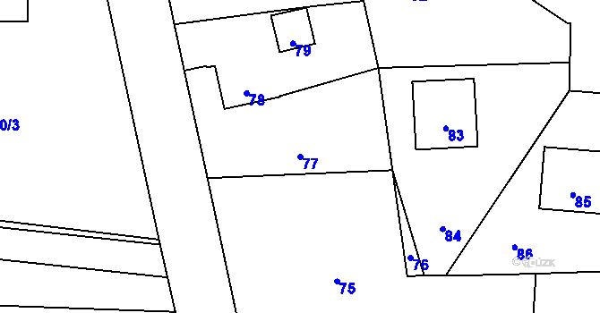Parcela st. 77 v KÚ Horní Těrlicko, Katastrální mapa