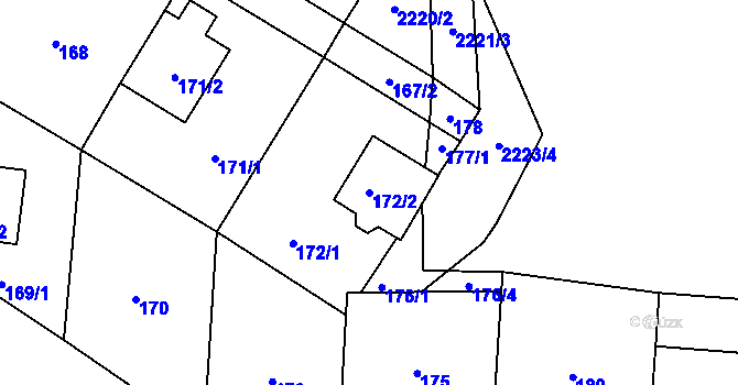 Parcela st. 172/2 v KÚ Horní Těrlicko, Katastrální mapa