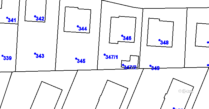 Parcela st. 347/1 v KÚ Horní Těrlicko, Katastrální mapa