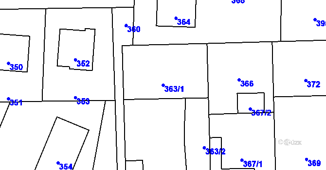 Parcela st. 363/1 v KÚ Horní Těrlicko, Katastrální mapa