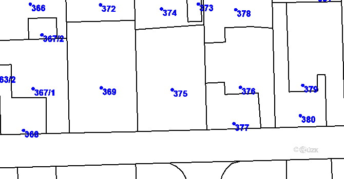 Parcela st. 375 v KÚ Horní Těrlicko, Katastrální mapa