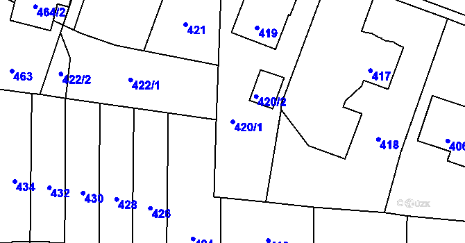 Parcela st. 420/1 v KÚ Horní Těrlicko, Katastrální mapa