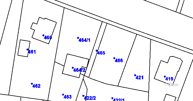 Parcela st. 465 v KÚ Horní Těrlicko, Katastrální mapa