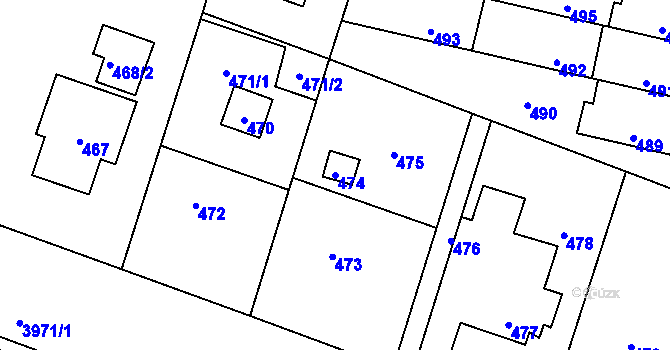Parcela st. 474 v KÚ Horní Těrlicko, Katastrální mapa