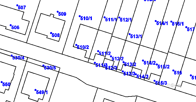 Parcela st. 511/2 v KÚ Horní Těrlicko, Katastrální mapa