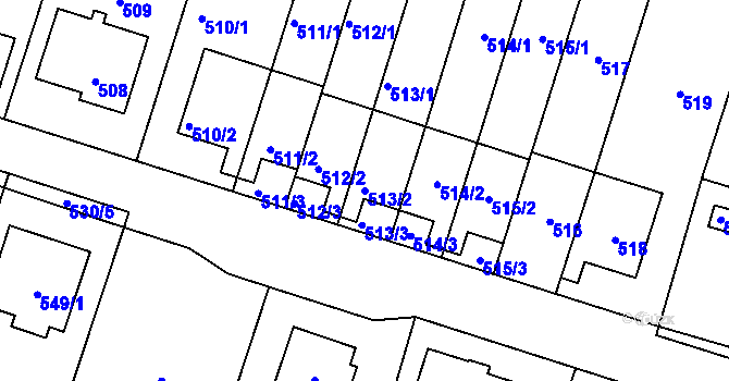 Parcela st. 513/2 v KÚ Horní Těrlicko, Katastrální mapa