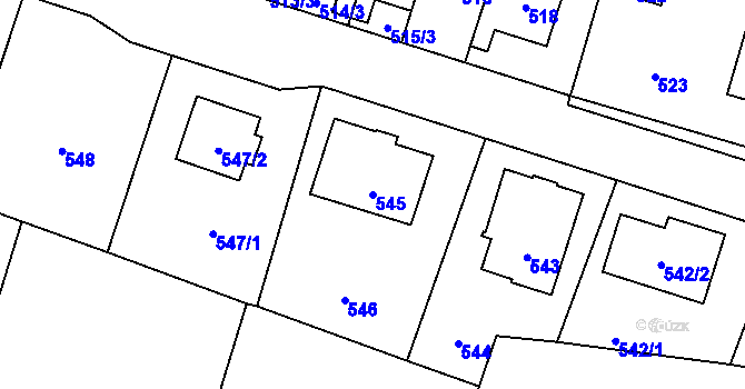 Parcela st. 545 v KÚ Horní Těrlicko, Katastrální mapa
