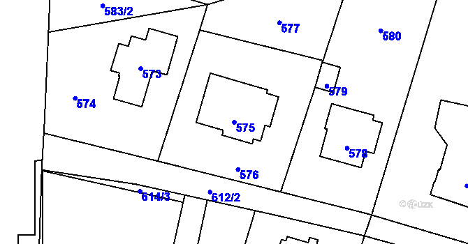 Parcela st. 575 v KÚ Horní Těrlicko, Katastrální mapa