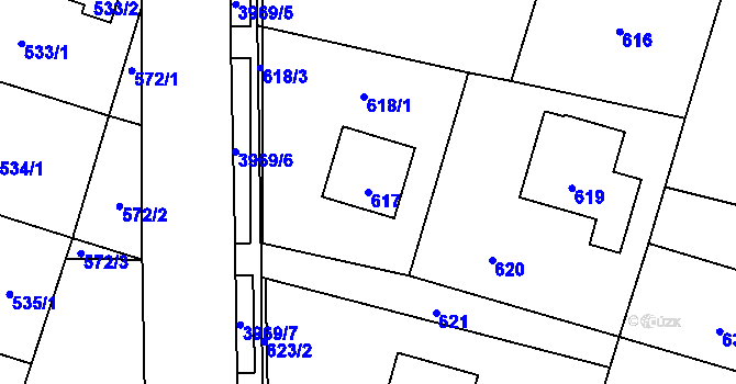 Parcela st. 617 v KÚ Horní Těrlicko, Katastrální mapa