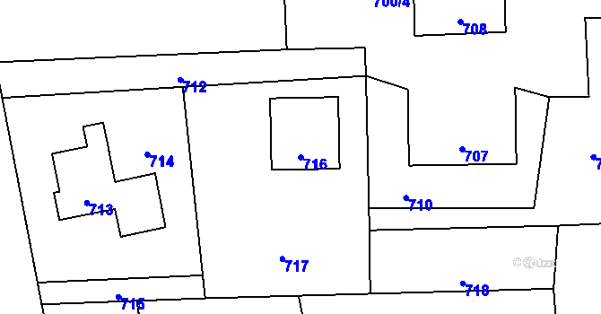 Parcela st. 716 v KÚ Horní Těrlicko, Katastrální mapa