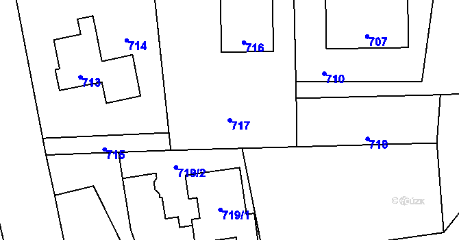 Parcela st. 717 v KÚ Horní Těrlicko, Katastrální mapa