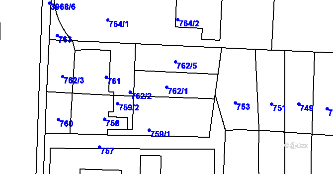 Parcela st. 762/1 v KÚ Horní Těrlicko, Katastrální mapa