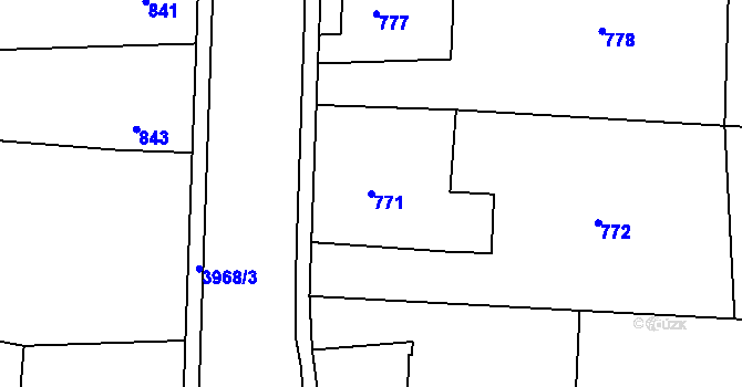 Parcela st. 771 v KÚ Horní Těrlicko, Katastrální mapa