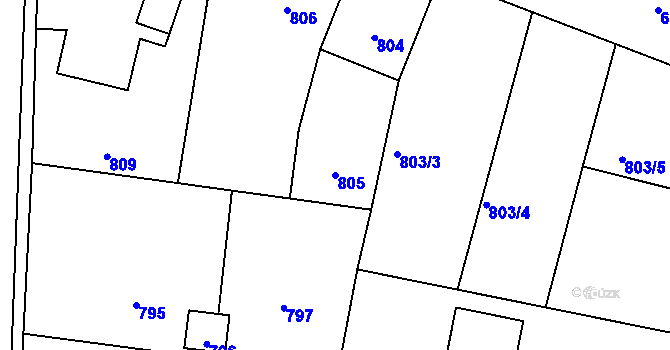 Parcela st. 805 v KÚ Horní Těrlicko, Katastrální mapa