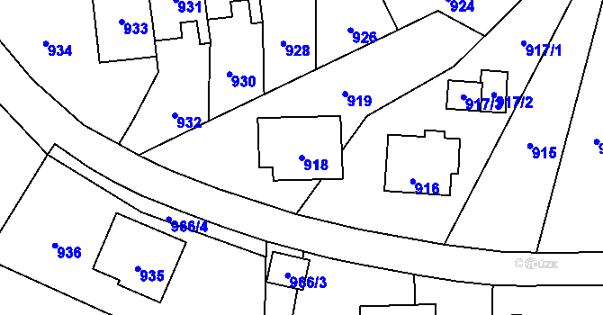 Parcela st. 918 v KÚ Horní Těrlicko, Katastrální mapa