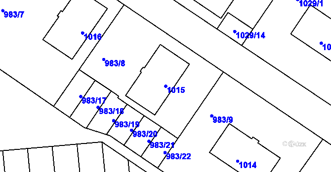 Parcela st. 1015 v KÚ Horní Těrlicko, Katastrální mapa