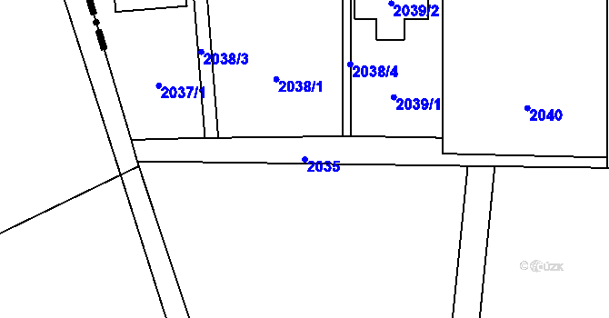 Parcela st. 2035 v KÚ Horní Těrlicko, Katastrální mapa