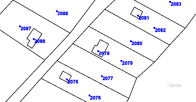 Parcela st. 2078 v KÚ Horní Těrlicko, Katastrální mapa