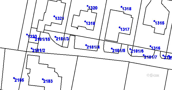Parcela st. 2181/4 v KÚ Horní Těrlicko, Katastrální mapa