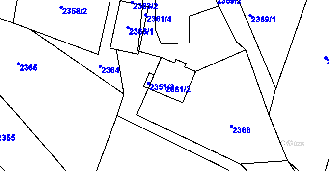 Parcela st. 2361/2 v KÚ Horní Těrlicko, Katastrální mapa