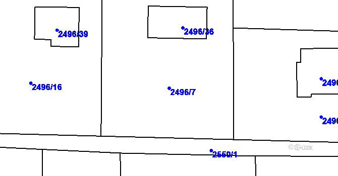 Parcela st. 2496/7 v KÚ Horní Těrlicko, Katastrální mapa