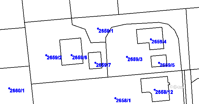 Parcela st. 2659 v KÚ Horní Těrlicko, Katastrální mapa