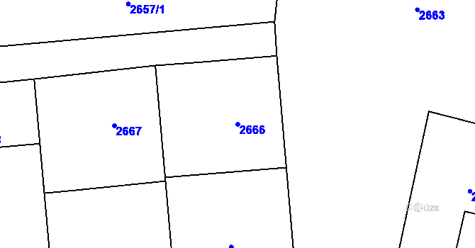 Parcela st. 2666 v KÚ Horní Těrlicko, Katastrální mapa