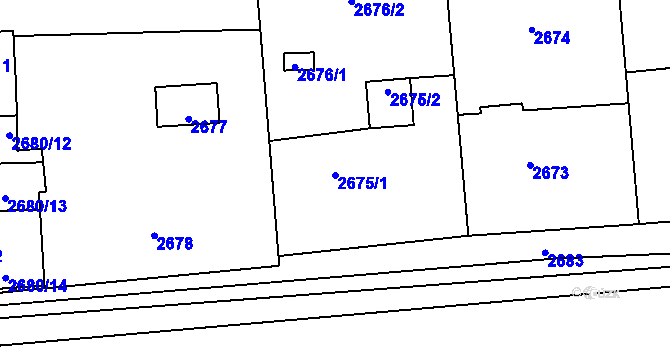 Parcela st. 2675/1 v KÚ Horní Těrlicko, Katastrální mapa