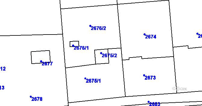 Parcela st. 2675/2 v KÚ Horní Těrlicko, Katastrální mapa