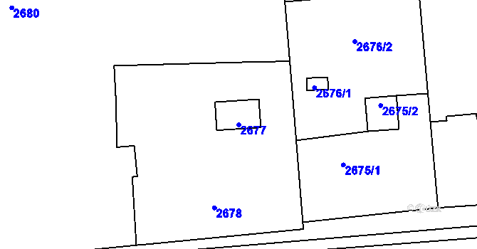 Parcela st. 2677 v KÚ Horní Těrlicko, Katastrální mapa