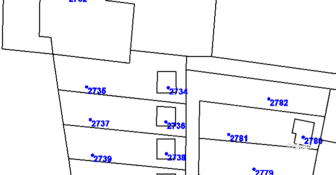 Parcela st. 2734 v KÚ Horní Těrlicko, Katastrální mapa