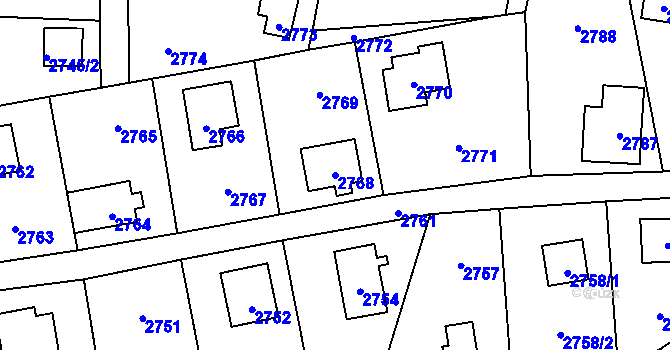 Parcela st. 2768 v KÚ Horní Těrlicko, Katastrální mapa