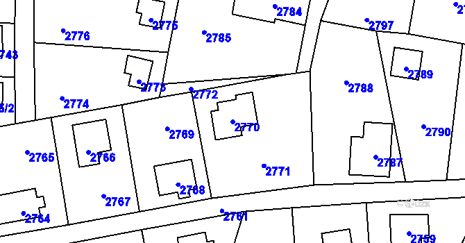 Parcela st. 2770 v KÚ Horní Těrlicko, Katastrální mapa