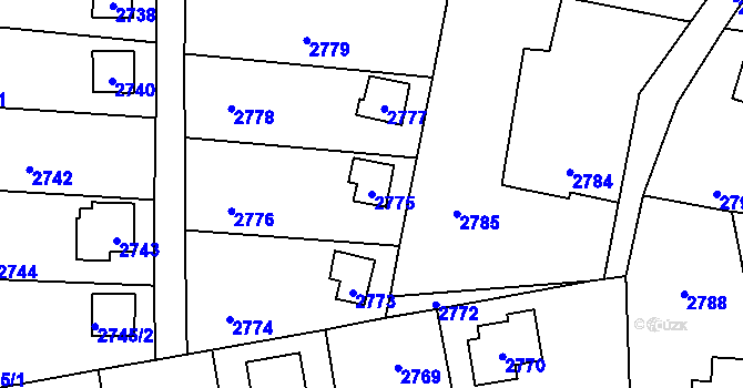 Parcela st. 2775 v KÚ Horní Těrlicko, Katastrální mapa