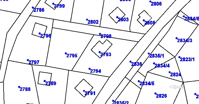 Parcela st. 2793 v KÚ Horní Těrlicko, Katastrální mapa