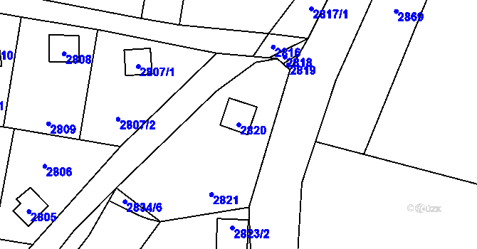 Parcela st. 2820 v KÚ Horní Těrlicko, Katastrální mapa