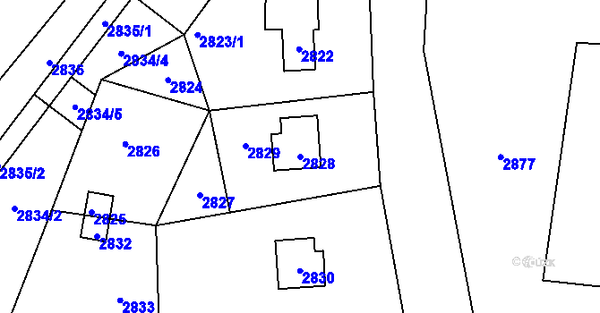 Parcela st. 2828 v KÚ Horní Těrlicko, Katastrální mapa